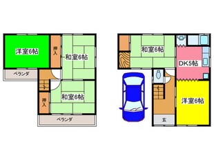 岸和田市松風町戸建の物件間取画像